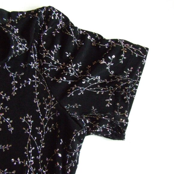 Ronnie Nicole blouse shirt top plus size silver black evening vintage whimsigoth - Picture 12 of 14